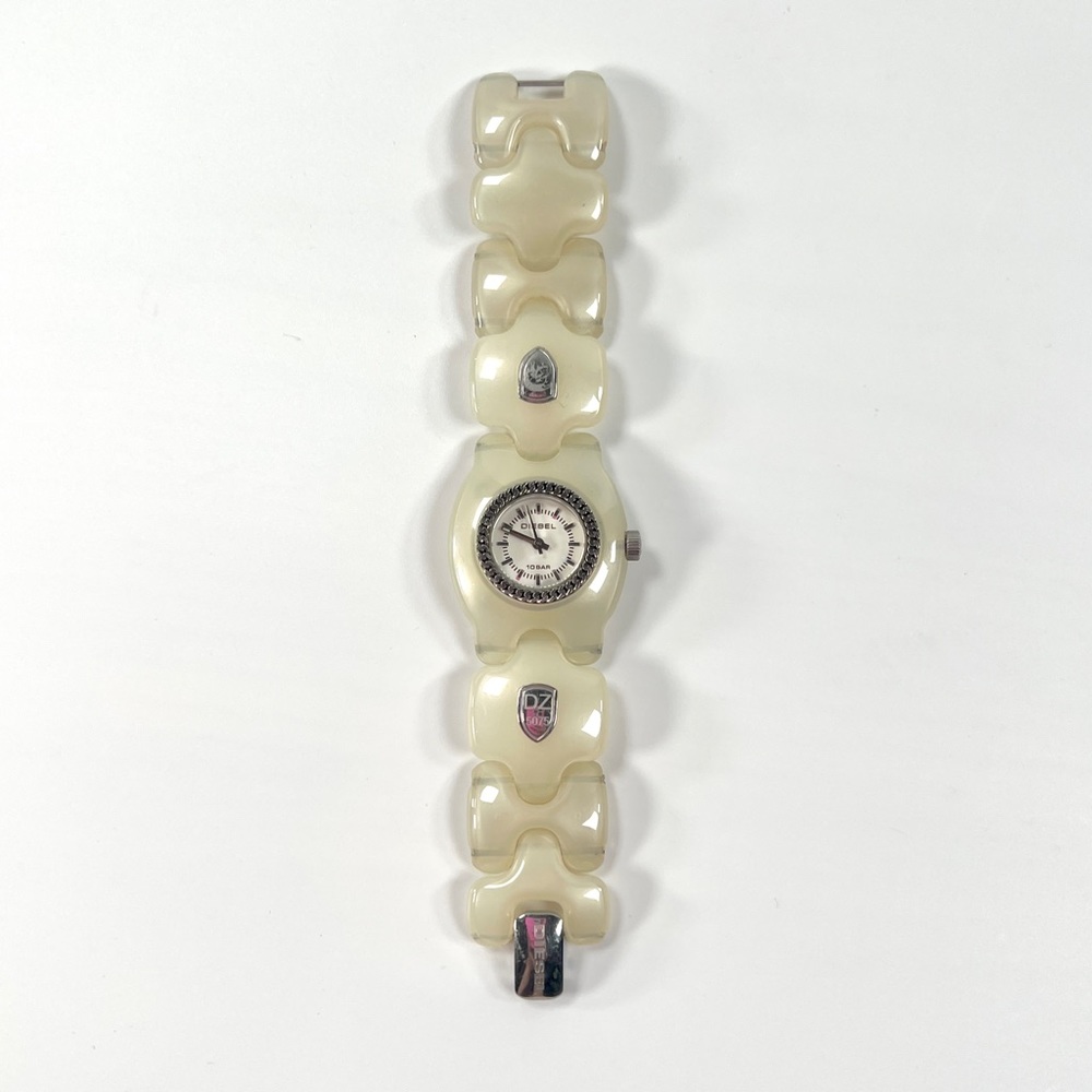 Diesel Pearl White Lucite Watch